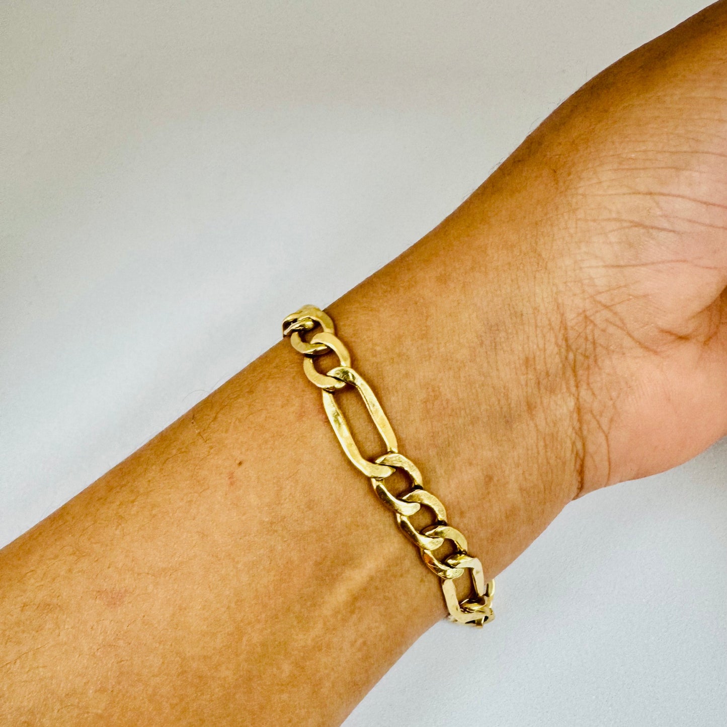 Bracelet Gourmette Figaro en Or Jaune 18K - 7.8 Grs