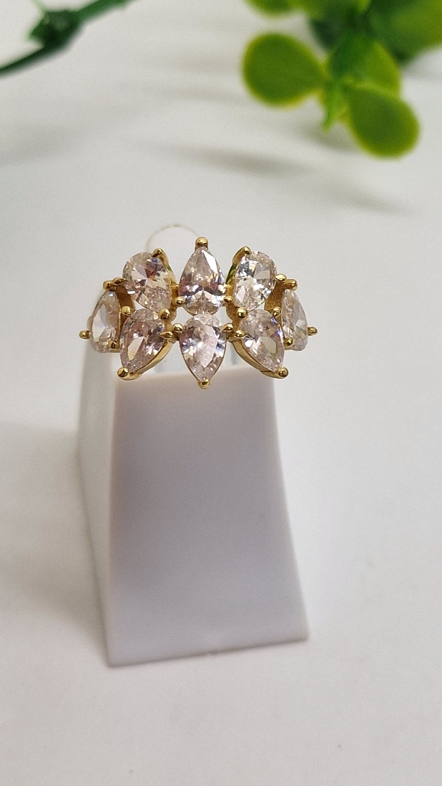 Bague en Or Jaune 18K avec Oxyde de Zirconium