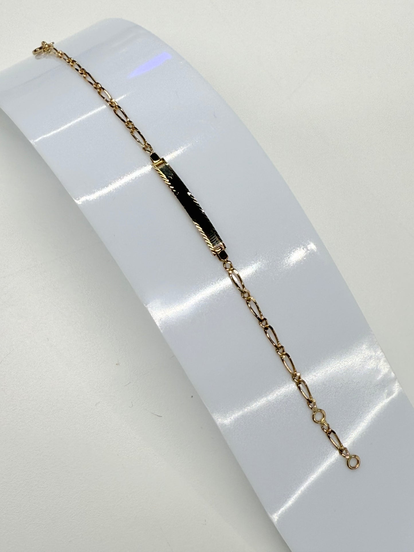 Bracelet Identité Enfant Or Jaune 18k - Gourmette Figaro