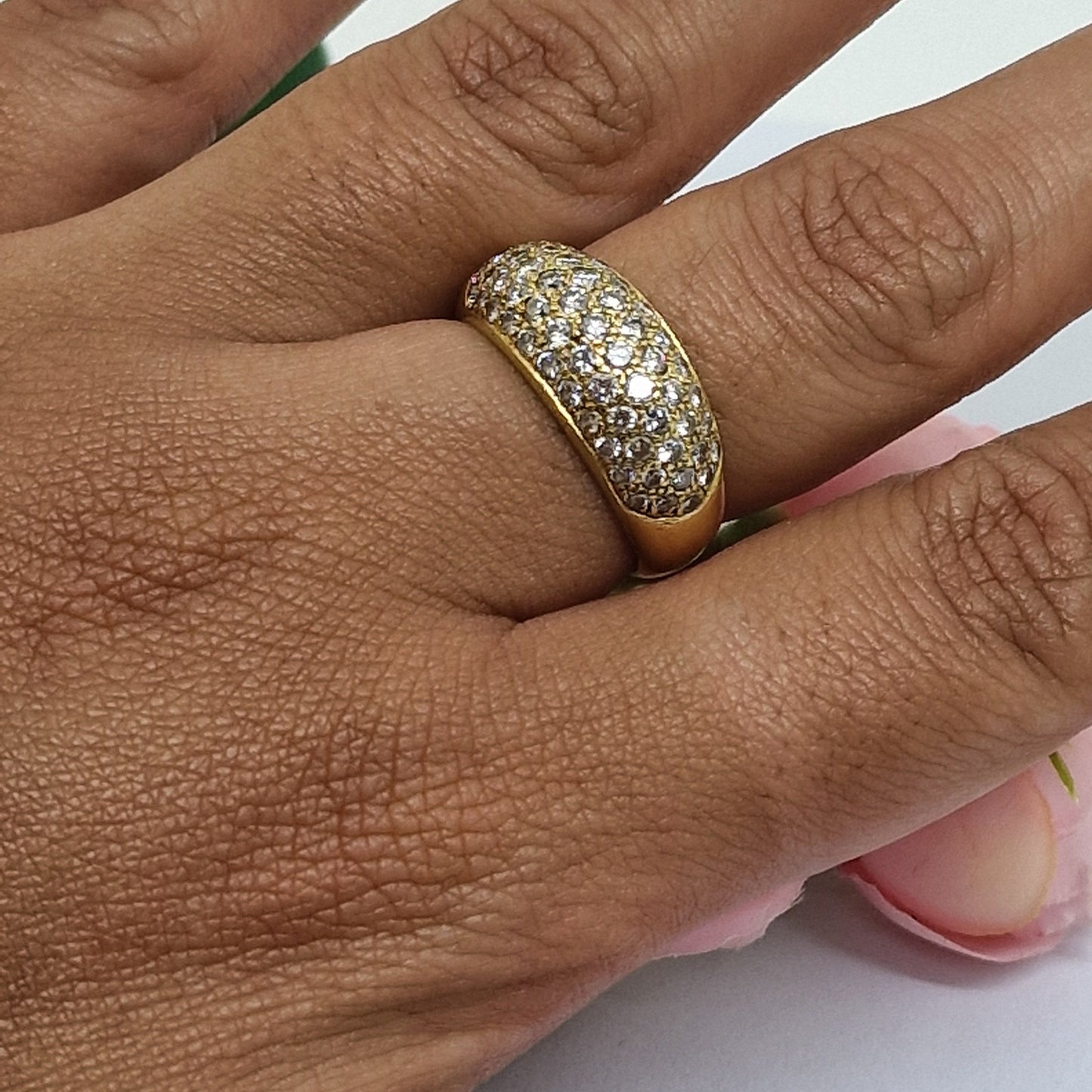 Bagues en Or Jaune avec Diamants 18 carats Taille-55