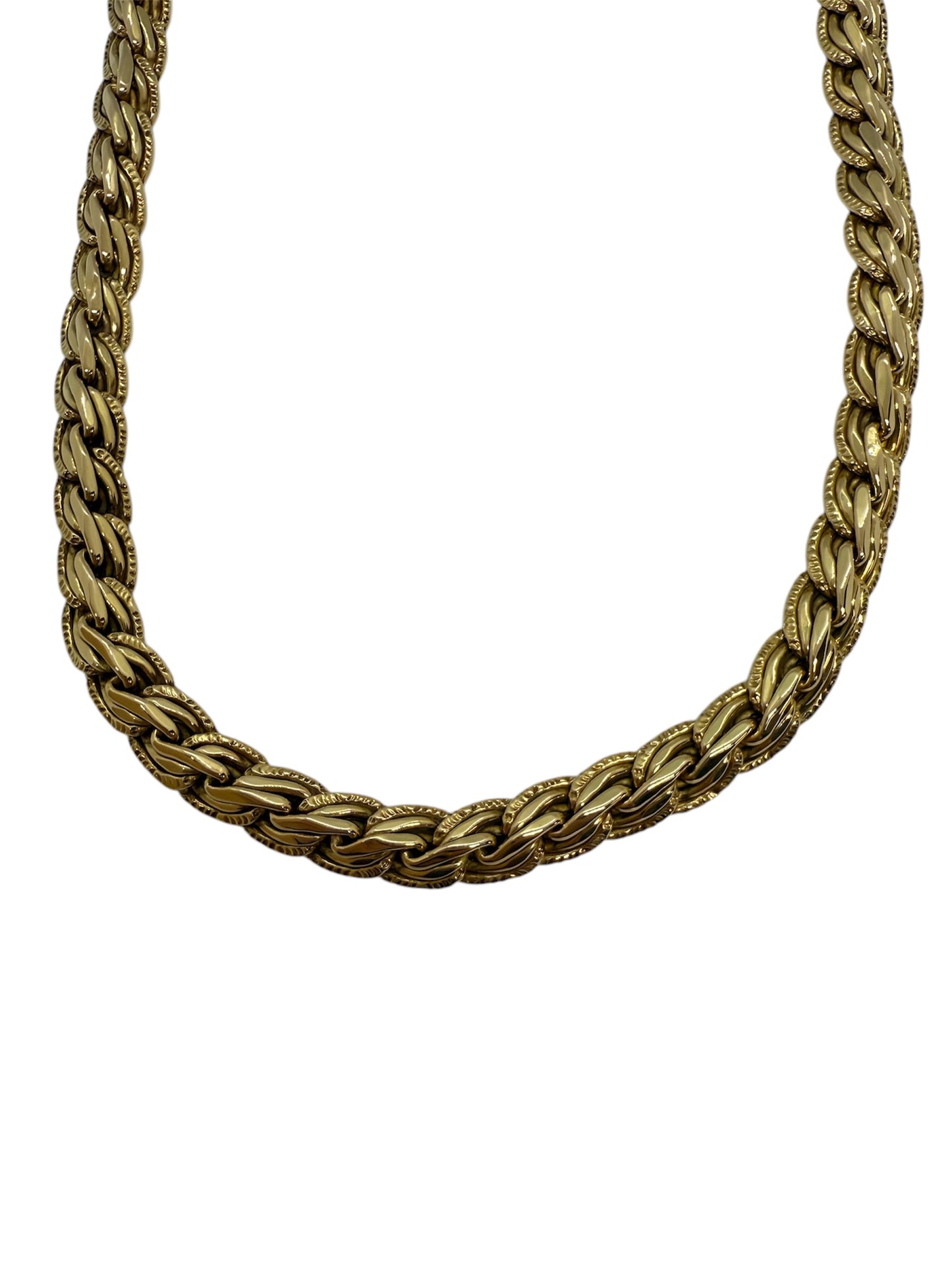 Collier Or Jaune 18K Maille Haricot Ras du Cou
