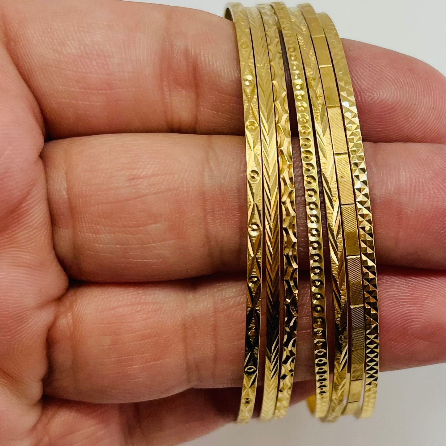 Bracelet Jonc Semainier en Or Jaune 18K 29.64 Grs
