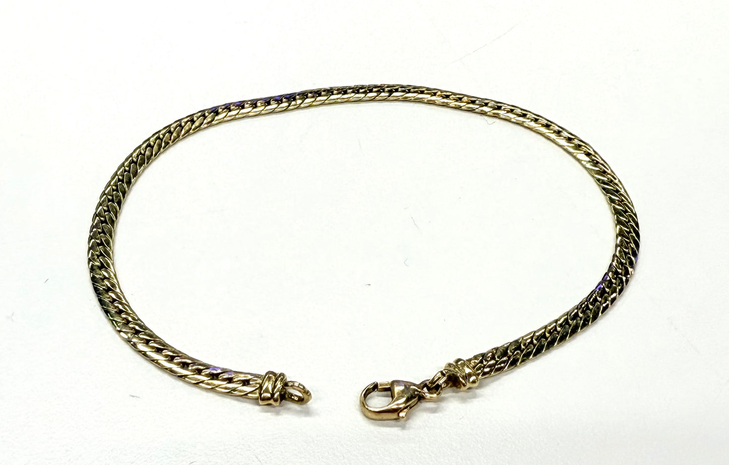 Bracelet Or Jaune 18k Maille Anglaise Lg 18