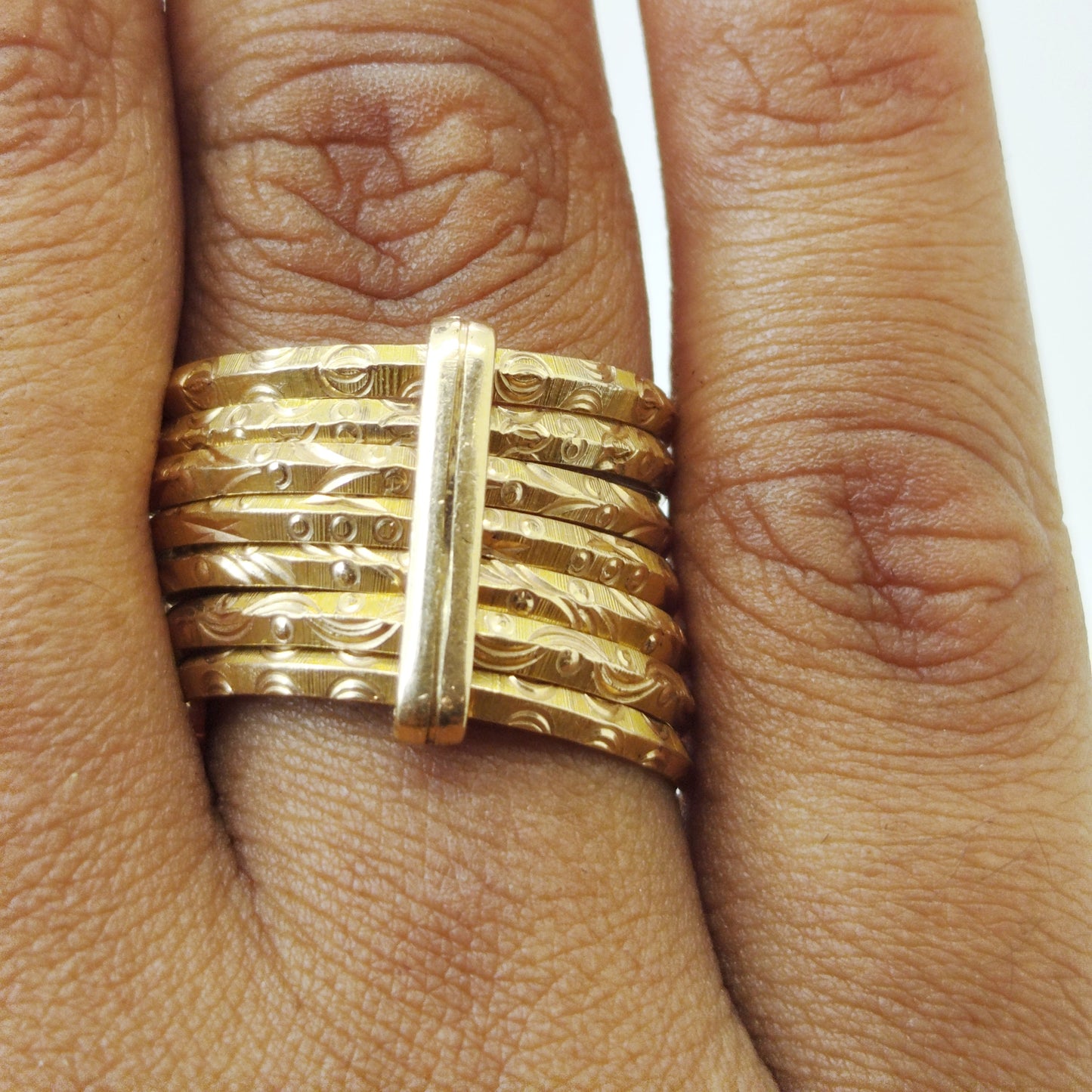 Bague Semainier Or Jaune 18K 6.35 Grs - Taille 59
