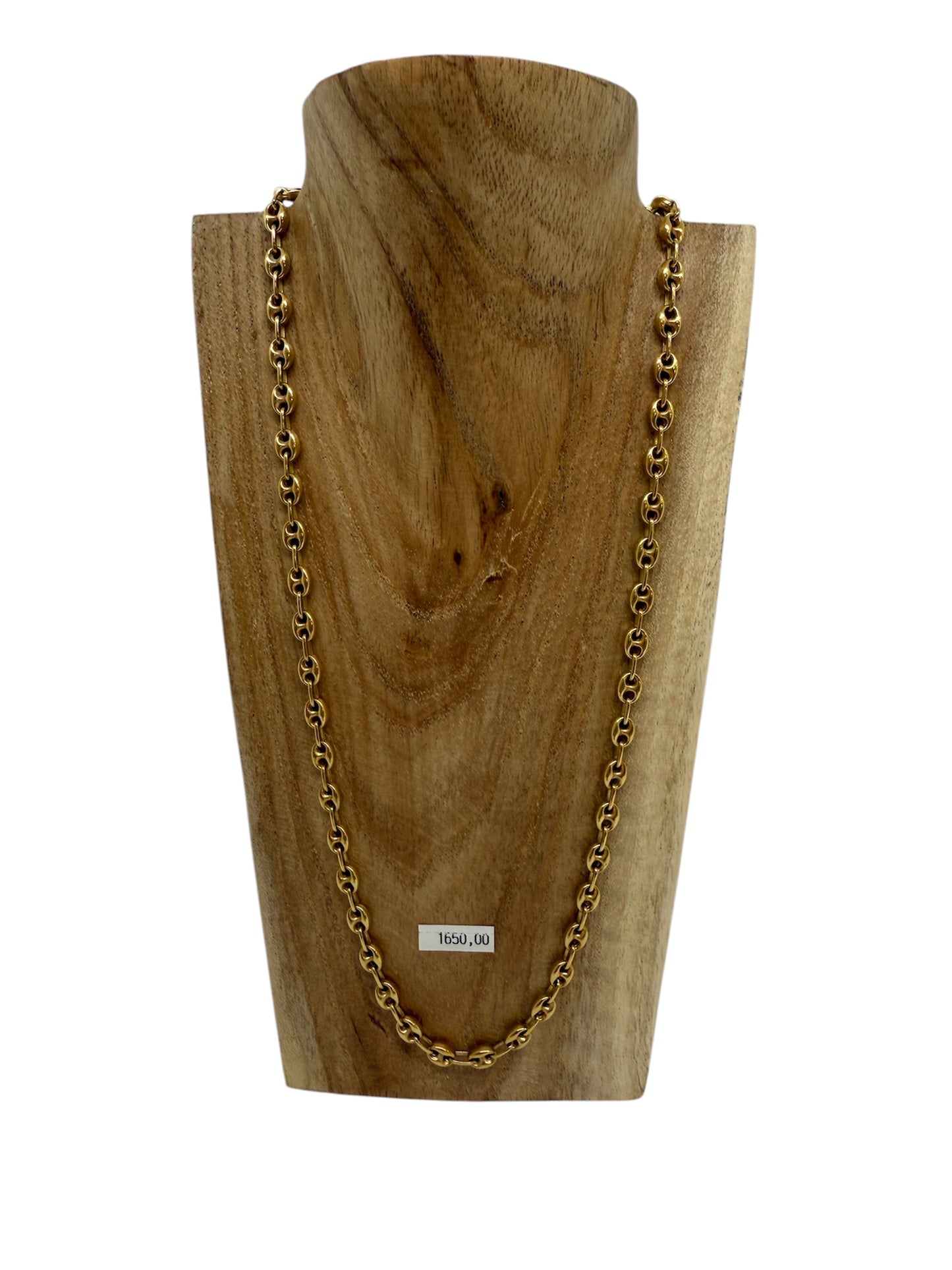 Collier Grain de Café Or Jaune 18K Lg 42cm