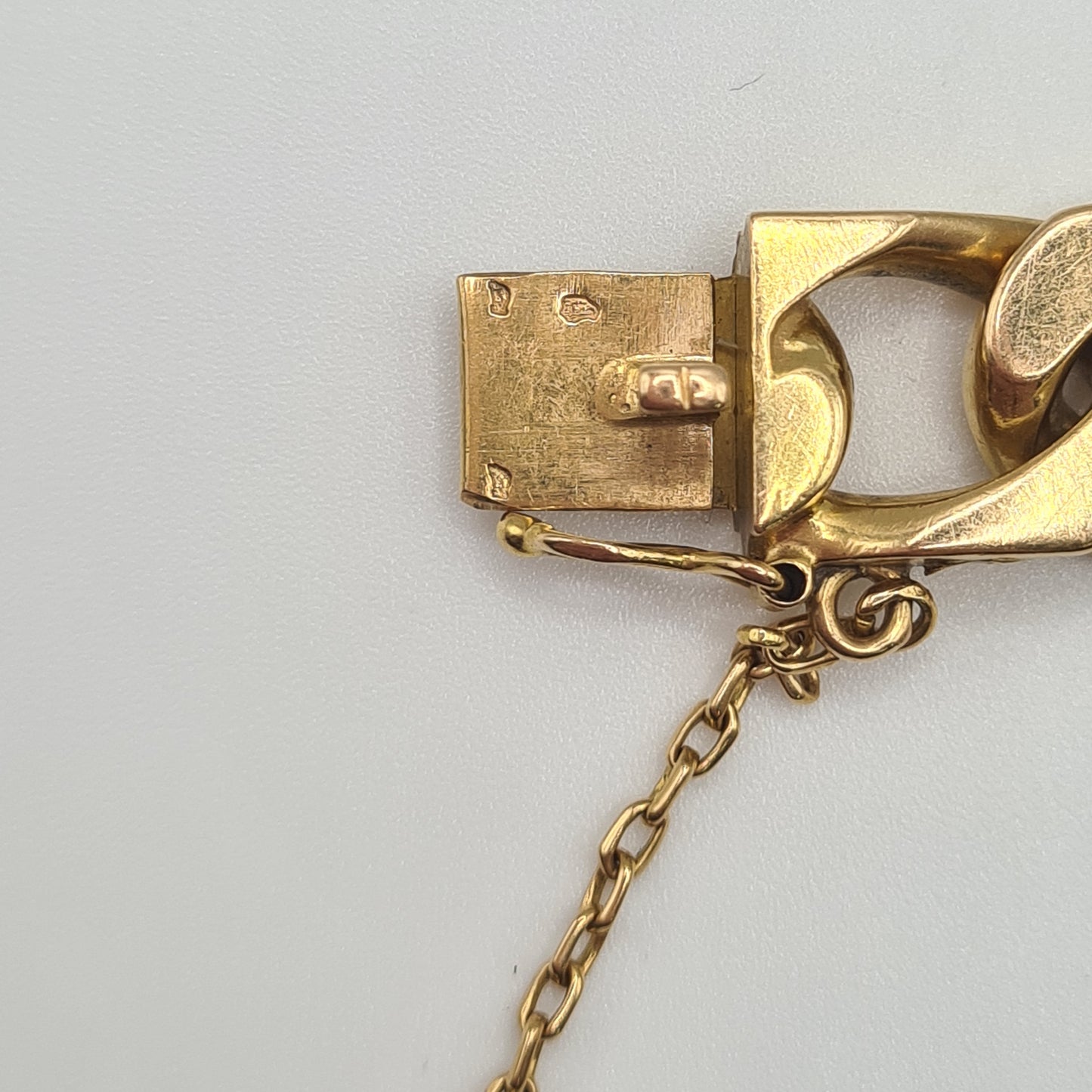 Bracelet Gourmette Or Jaune 18K Tête d'Aigle Longueur 18