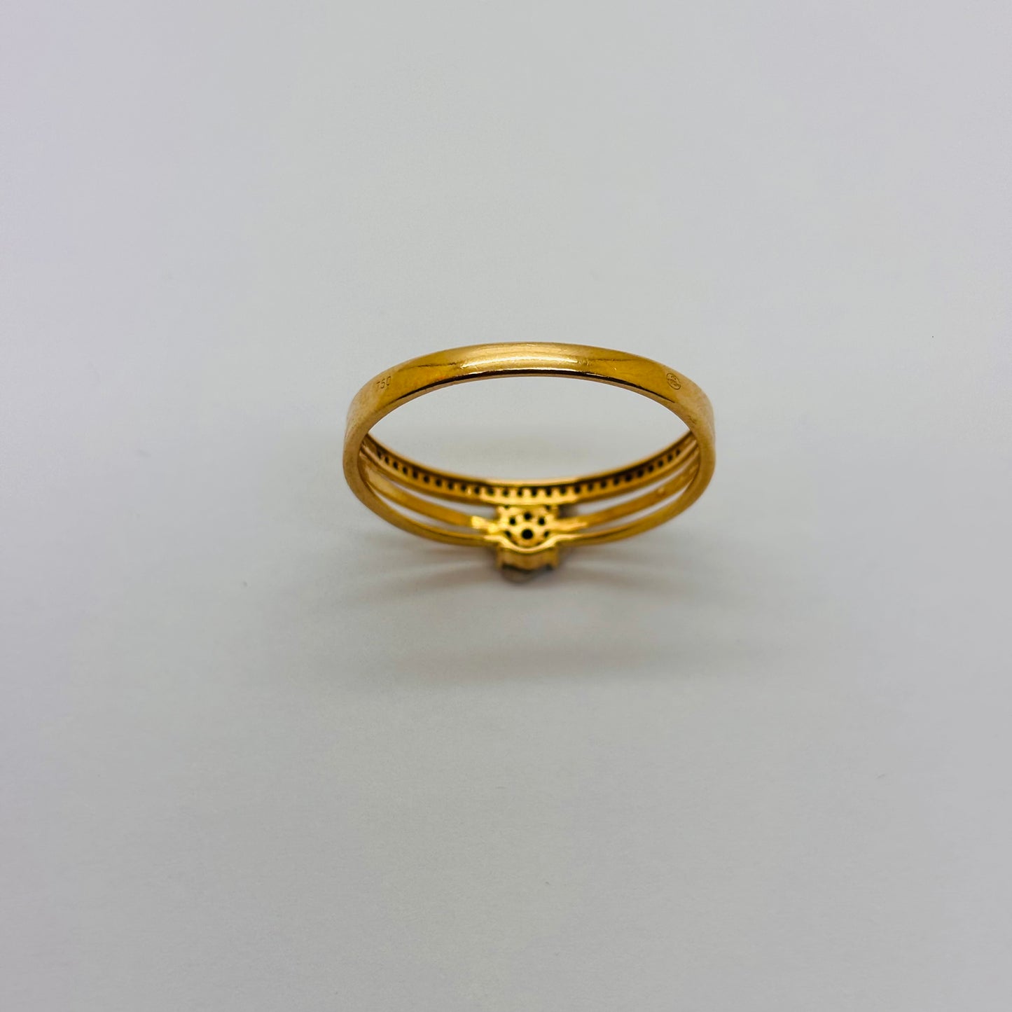 Bague Solitaire en Or Jaune 18 Carats avec Diamants - T 65