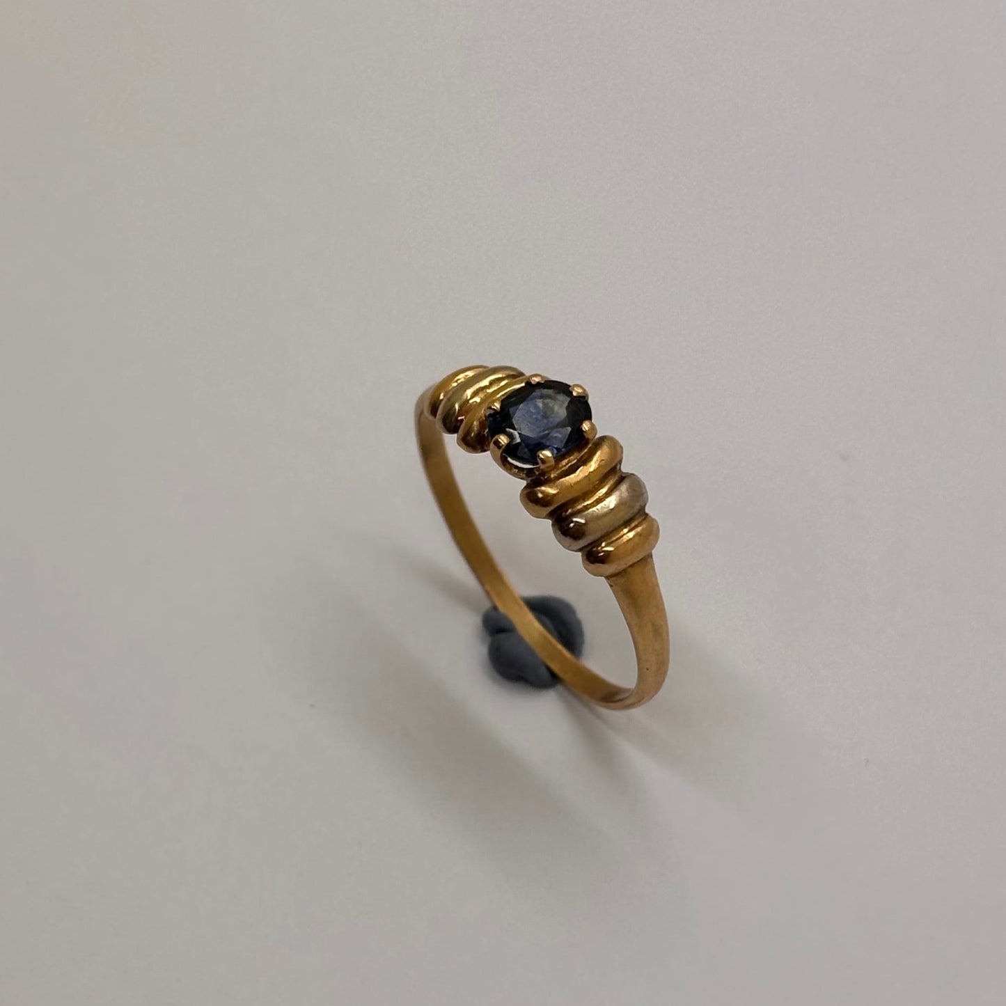 Bague en or 18 carats avec saphir Taille-52