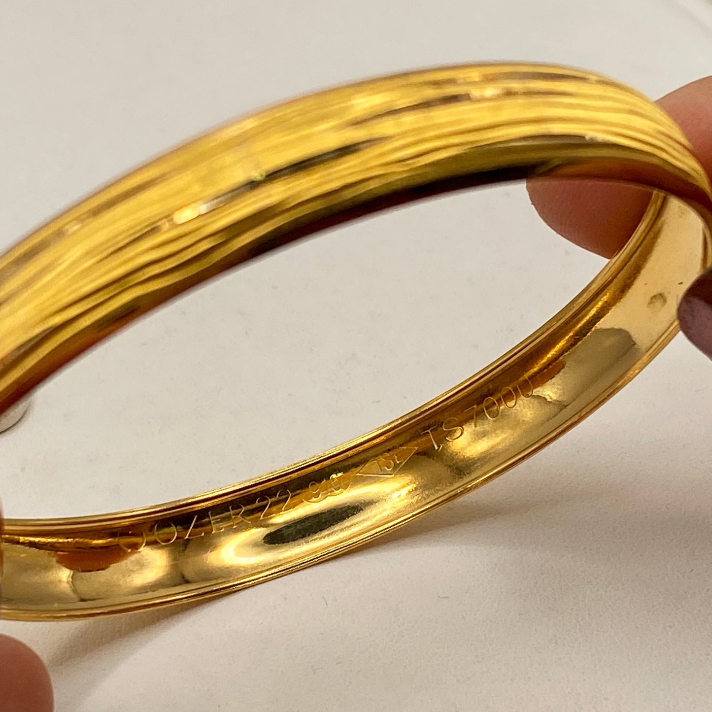 Bracelet Jonc Ciselé en Or Jaune 22K - 9.35g