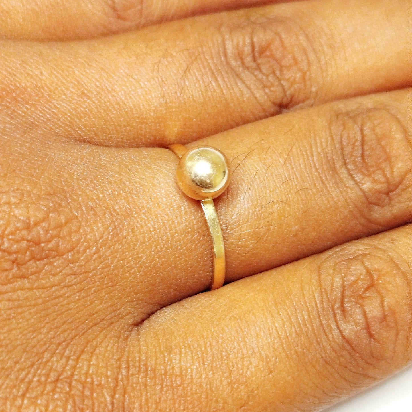 Solitaire en Or Jaune 18K avec Perle en Or - T53