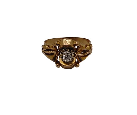 Bague Tank en Or Jaune 18K Taille-57