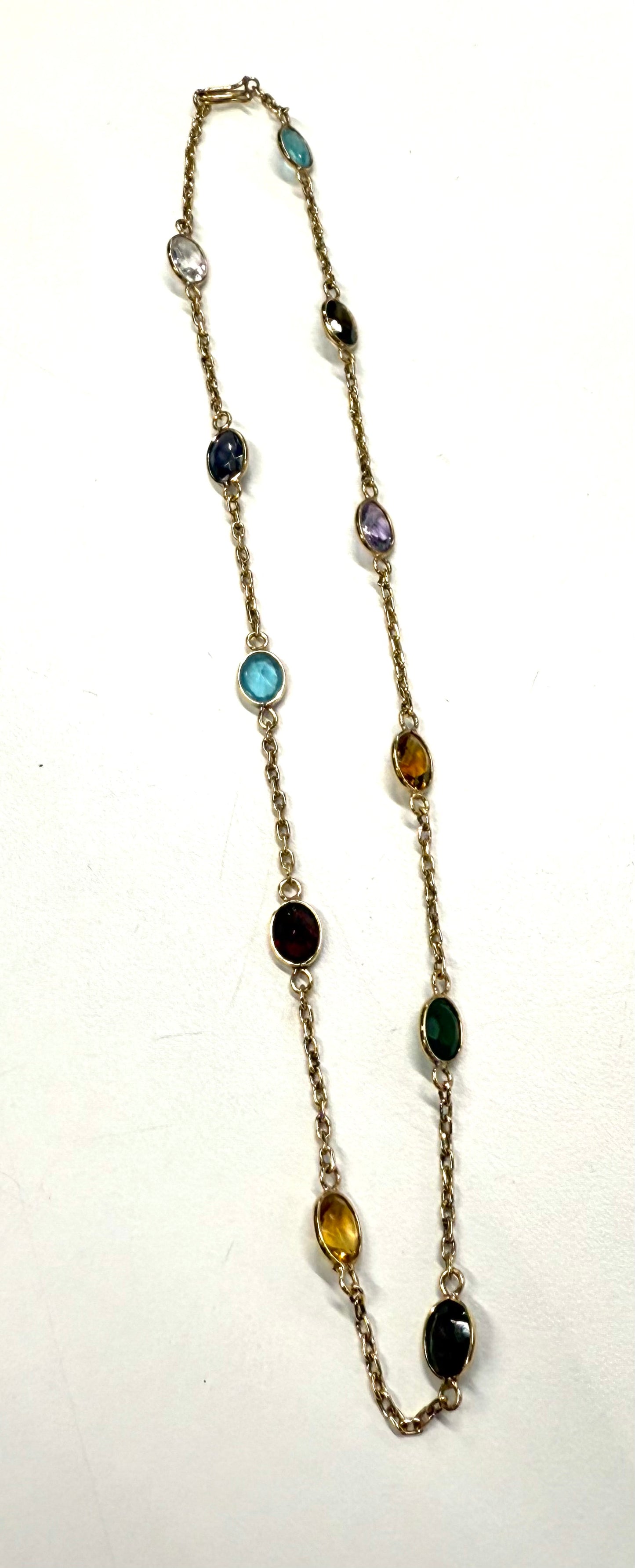 Collier Ras du Cou Or 18k avec Pierres Semi-Précieuses