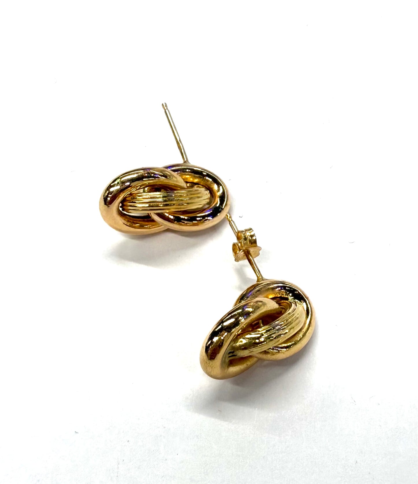 Boucles d'oreilles en Or jaune 18k avec poussettes