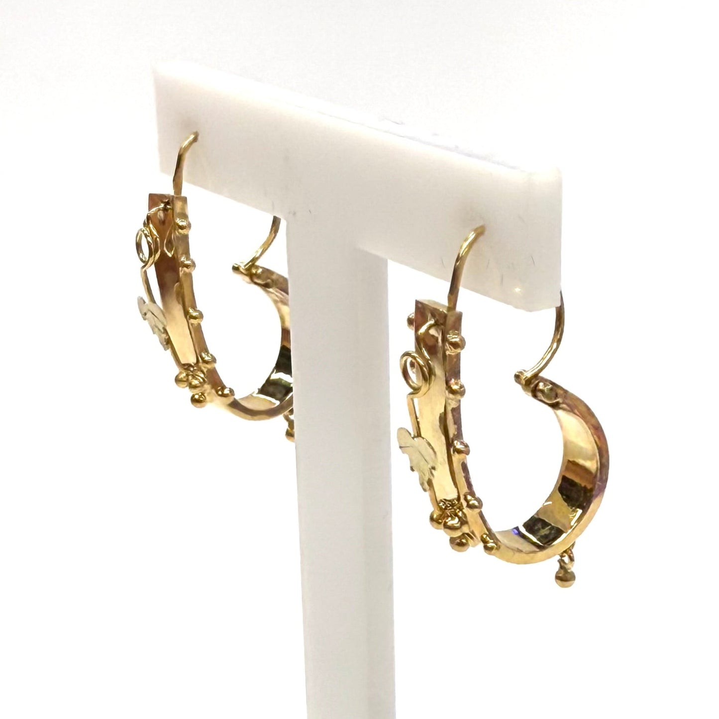 Boucles d'oreilles Or Jaune Dormeuses 18k 3.20 Grs
