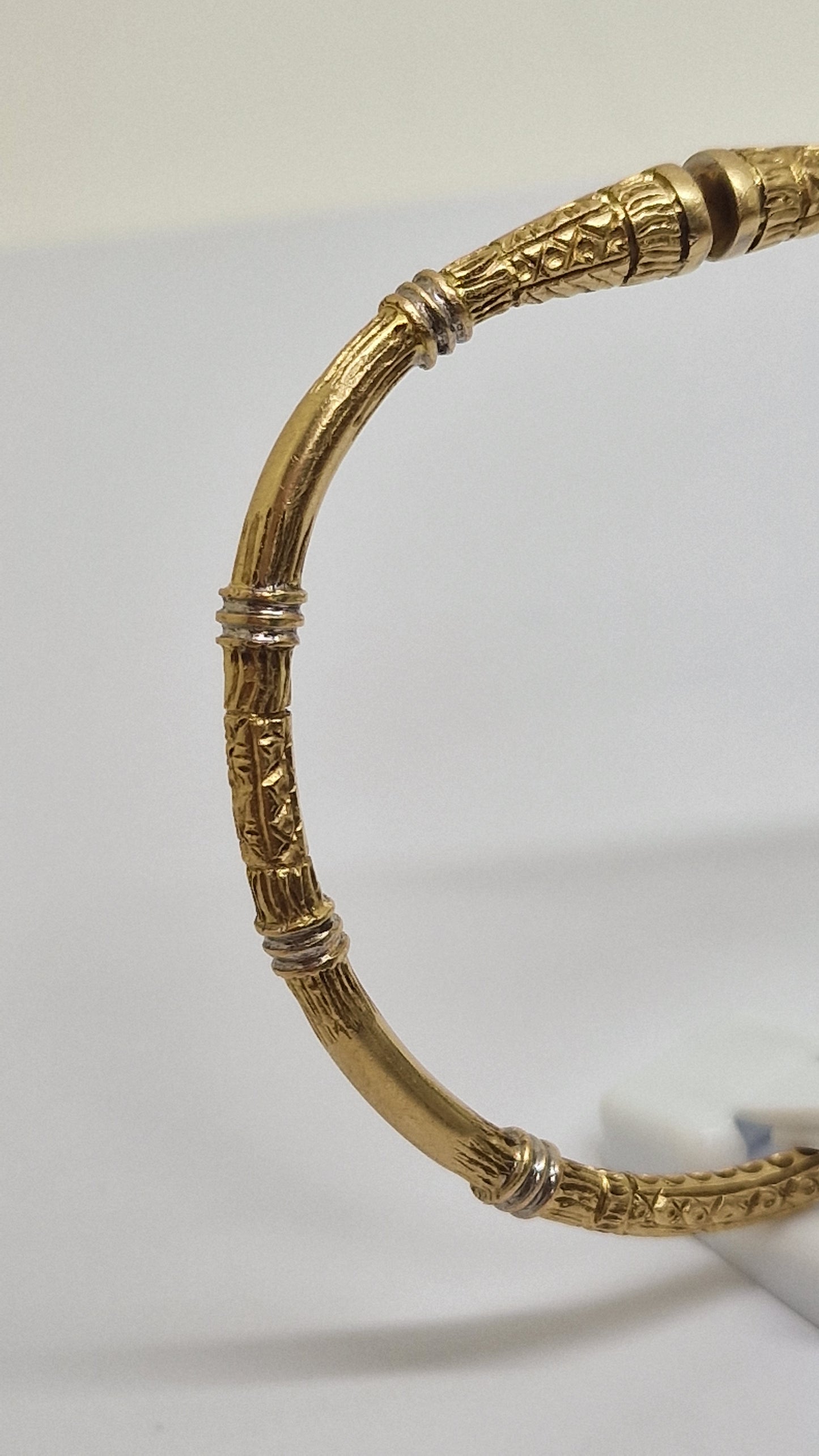 Bracelet Jonc Or Jaune et Blanc 18K 30.98 Grs