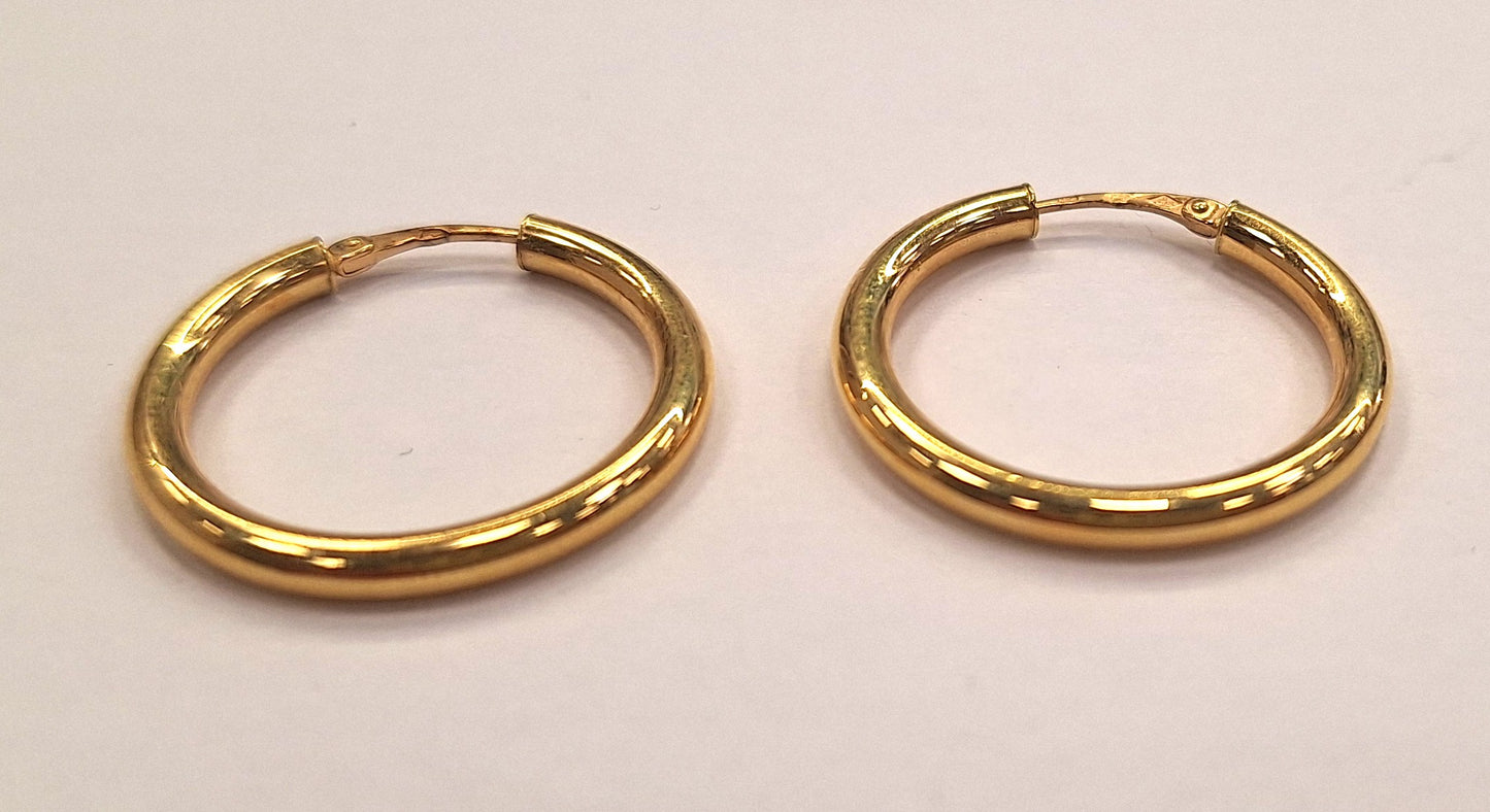 Boucles d'oreilles Créole Or jaune 18K dormeuses