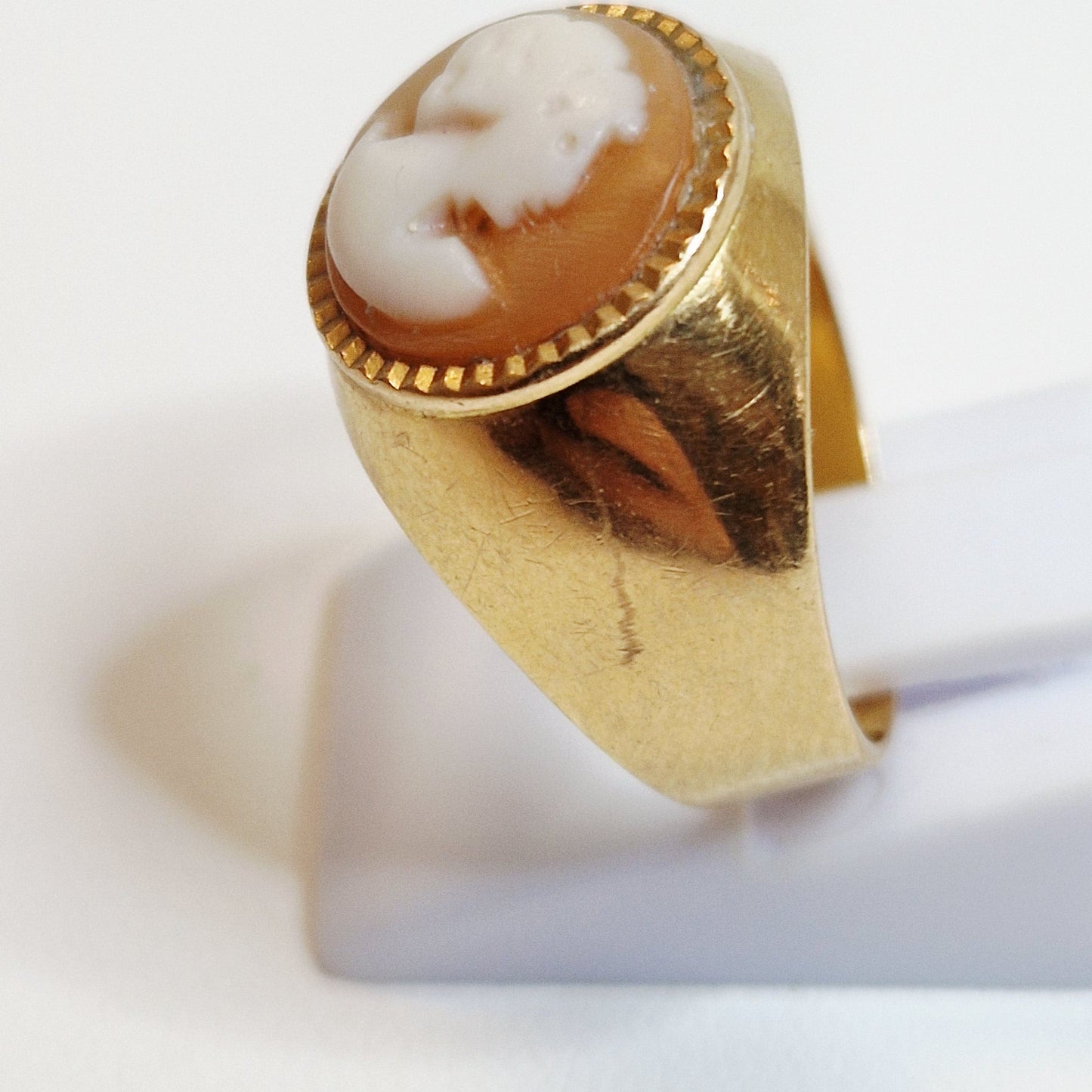 Bague Camée en Or Jaune 18K Taille-54
