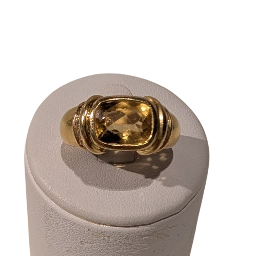 Bague Tank en Or Jaune 18K Taille-58