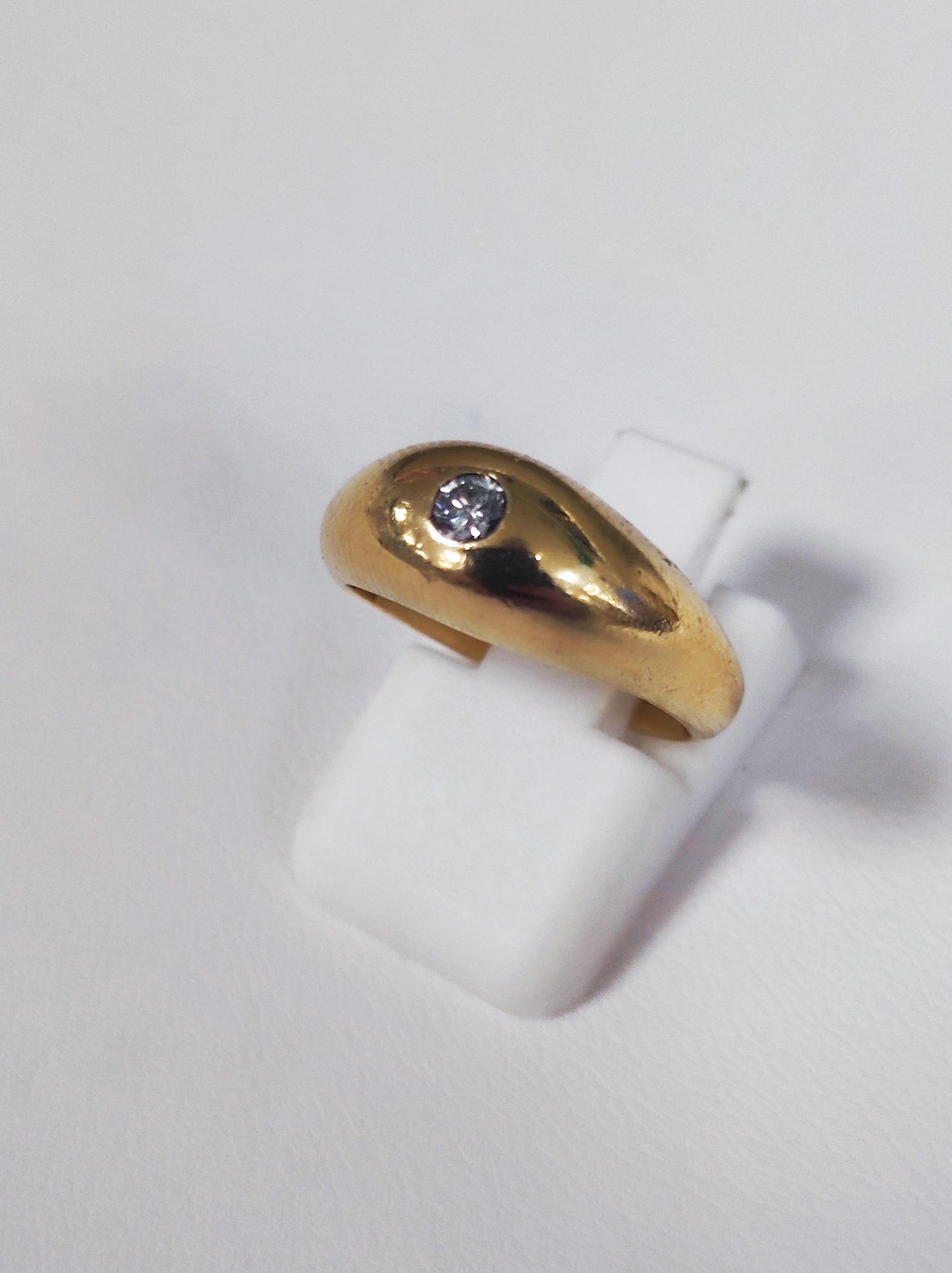 Bague Solitaire en Or Jaune 18K avec Diamant