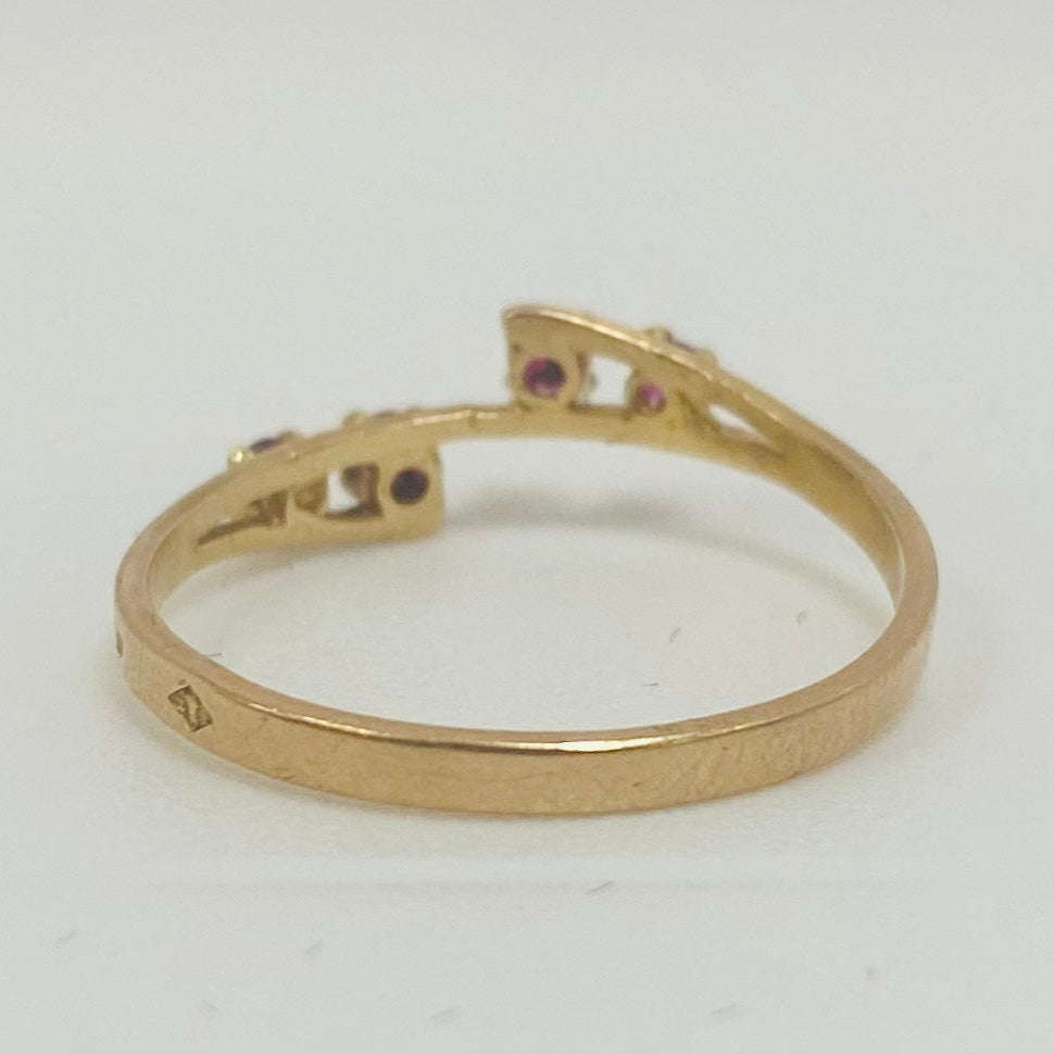 Bague en Or avec 4 Pierres Roses