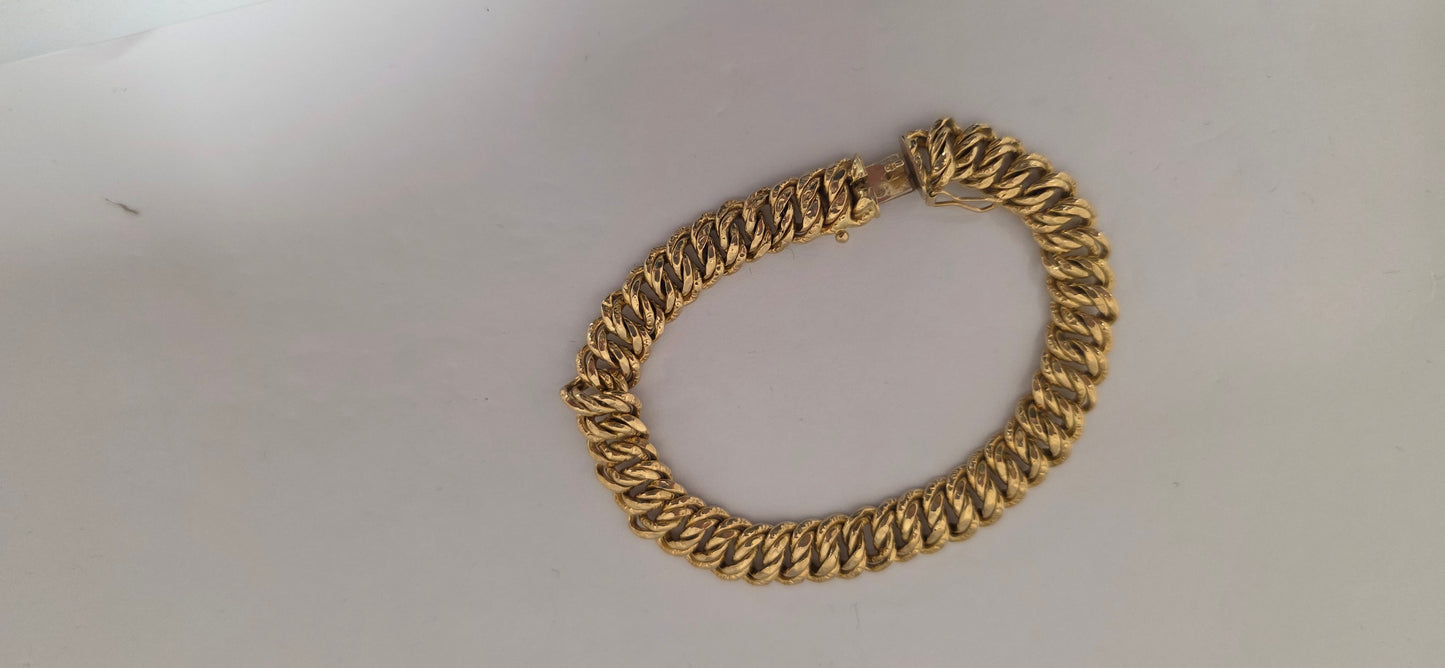 Bracelet Gourmette en Or Jaune 18K 16.4 Grs
