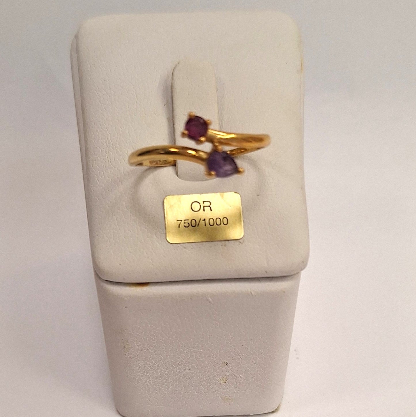 Bague Or Jaune 18 Carats avec Améthyste Naturelle