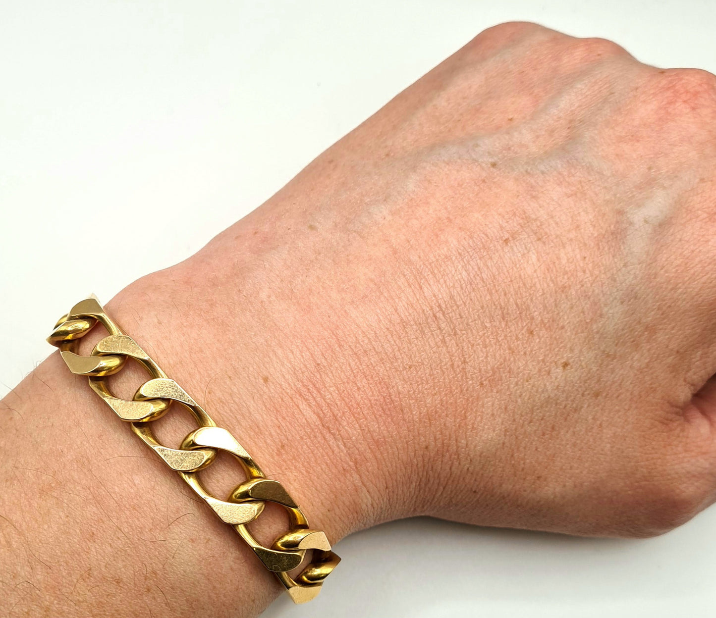 Bracelet Gourmette Or Jaune 18K Tête d'Aigle Longueur 18