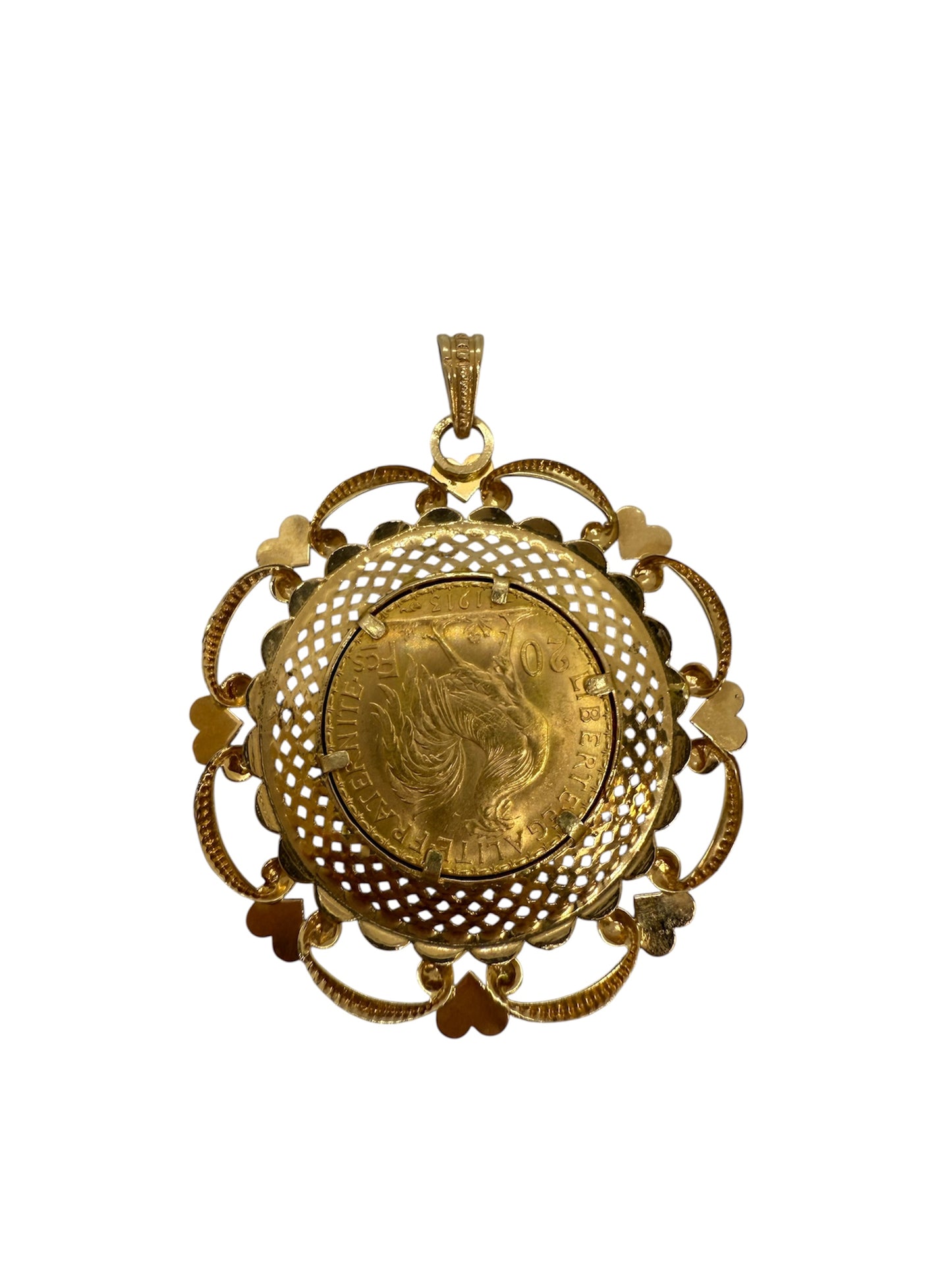 Pendentif Porte Pièce Or Jaune 18K 10.31 Grs
