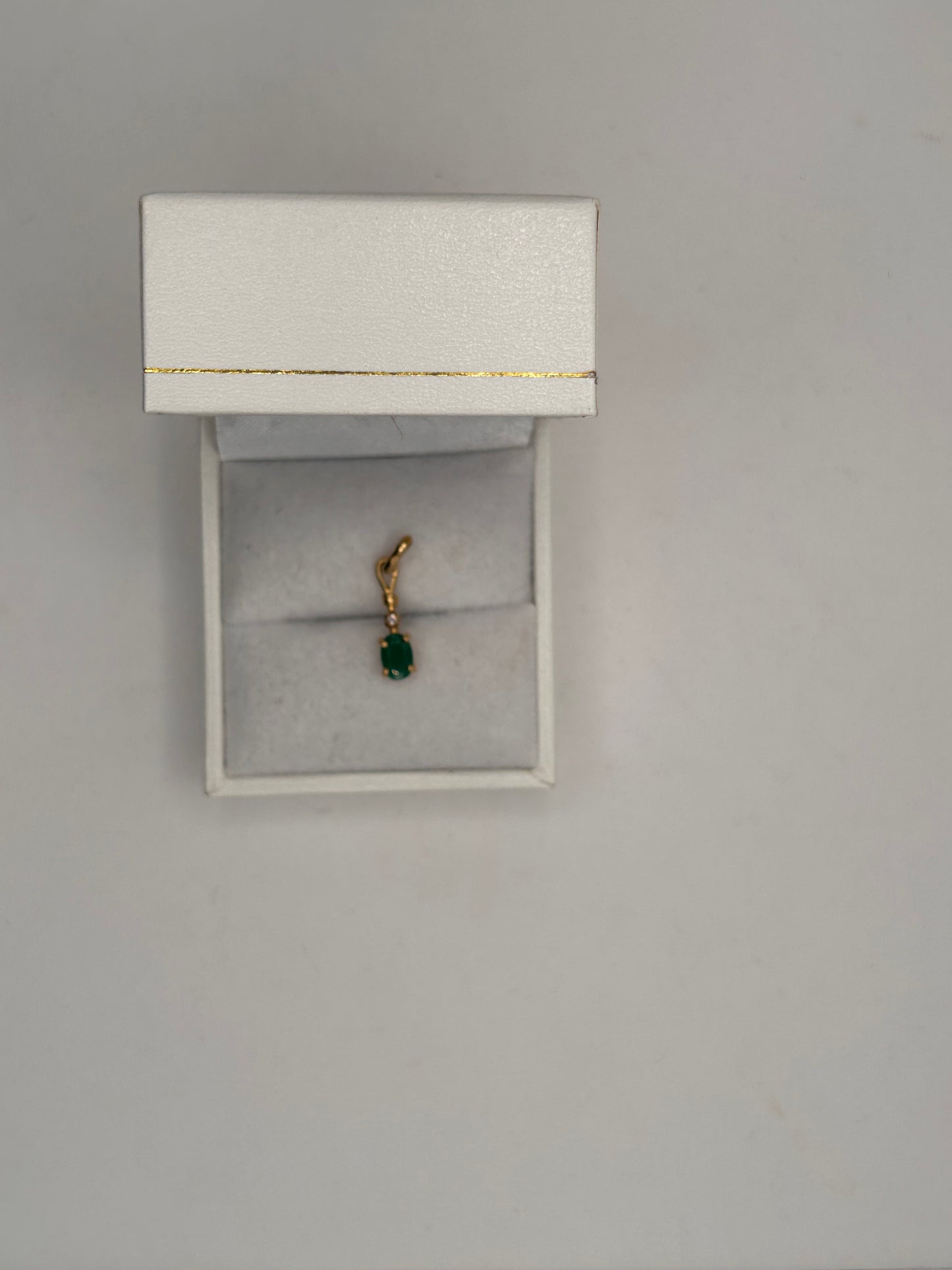 Parure Pendentif et Boucles d'Oreilles Or 18K Diamants et Émeraude