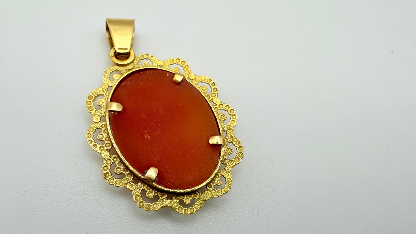 Pendentif Camée Or Jaune 18K 2.23 Grs