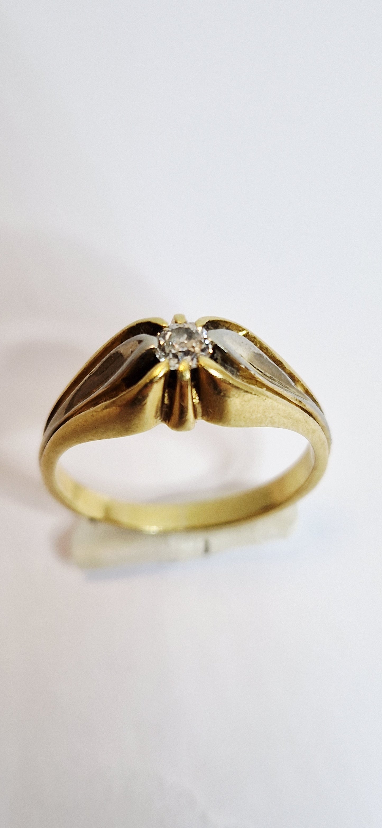 Solitaire en Or Jaune 18K Taille-56