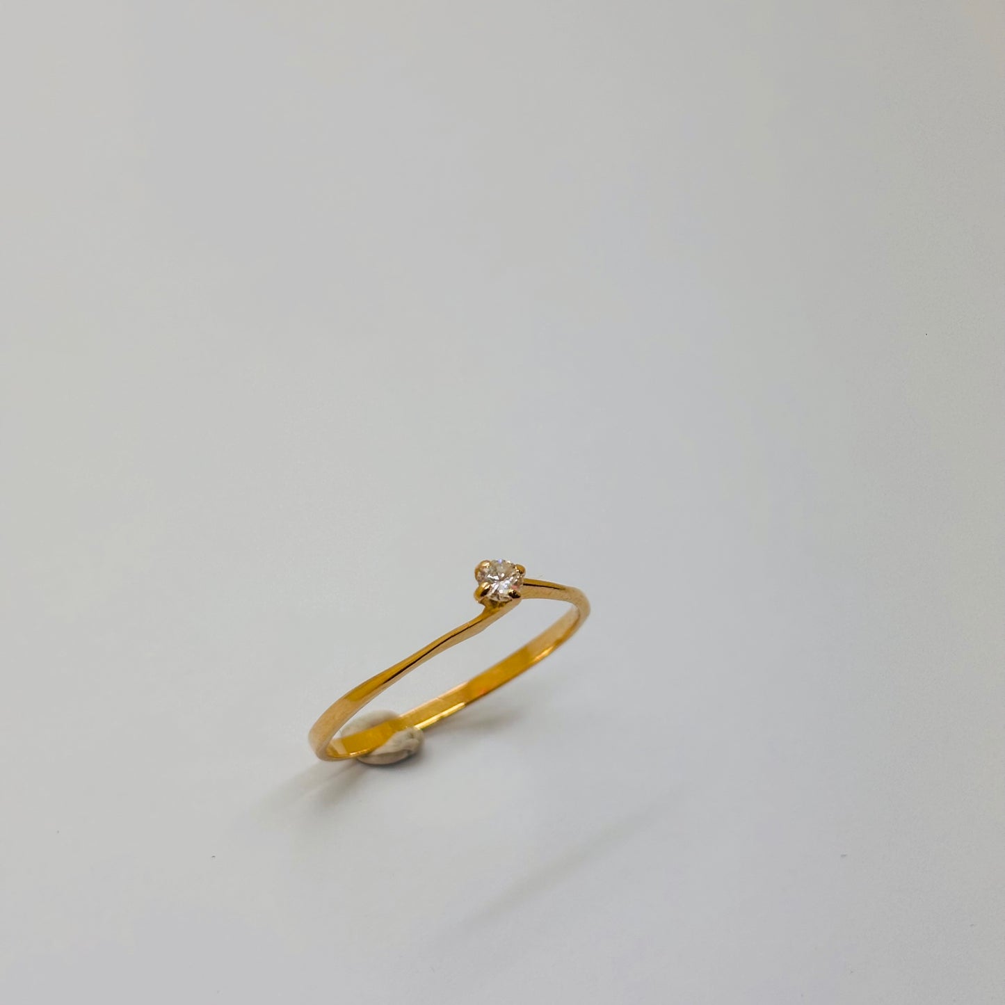 Solitaire en or Jaune 18 carats avec diamant - T65