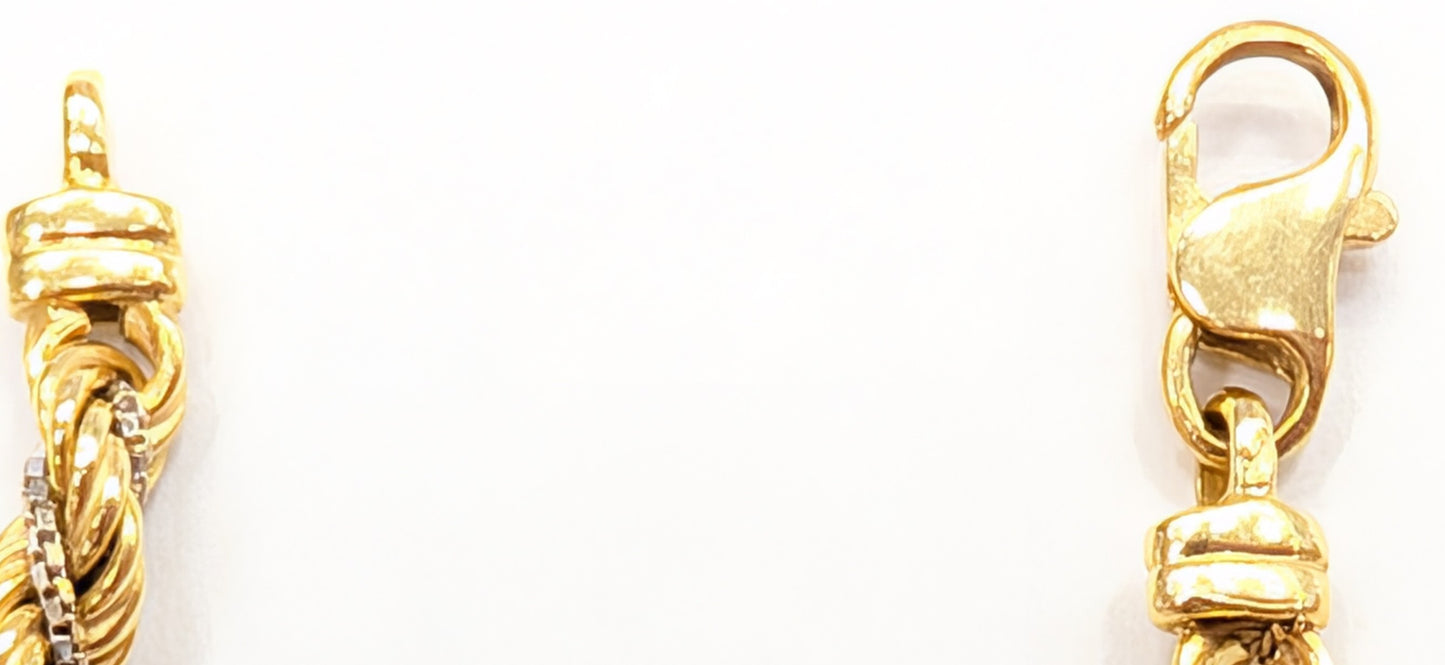 Collier Princesse en Or jaune et or blanc 18k 12.94 Grs