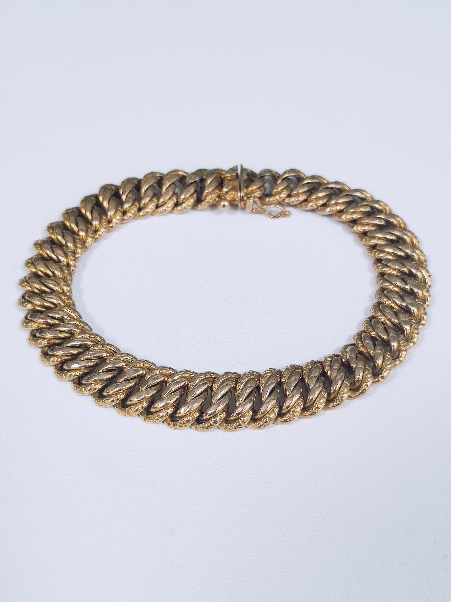 Bracelet Maille Américaine en Or Jaune 18K Lg 19cm