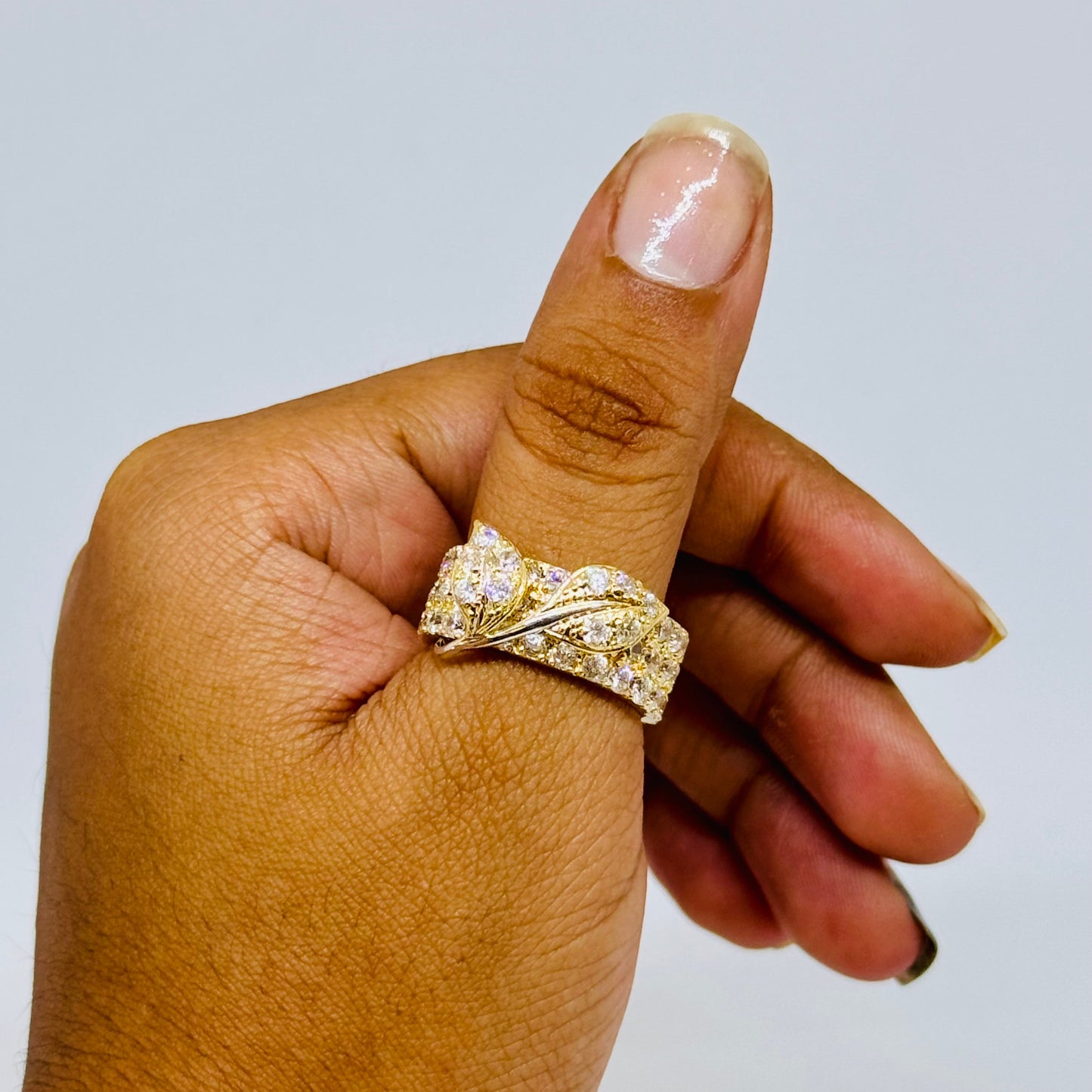 Bague Jonc Or Jaune 18K avec Oxyde de Zirconium