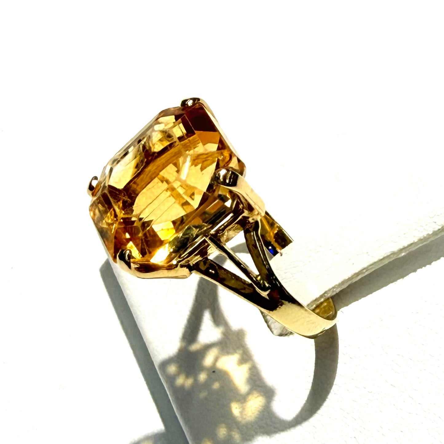 Bague Or 18k Citrine Carré - Taille 50