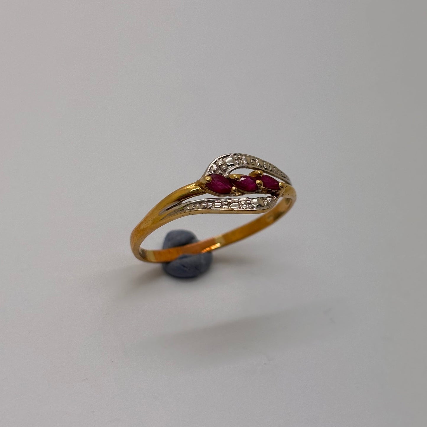 Bague en or jaune et blanc 22K Taille-62