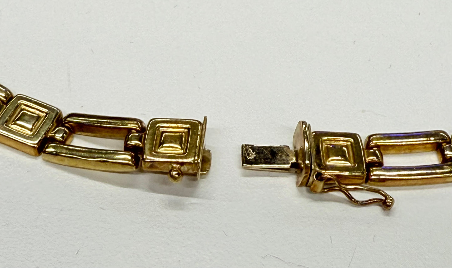 Collier Ras du Cou Or Jaune 18k Maille Fantaisie