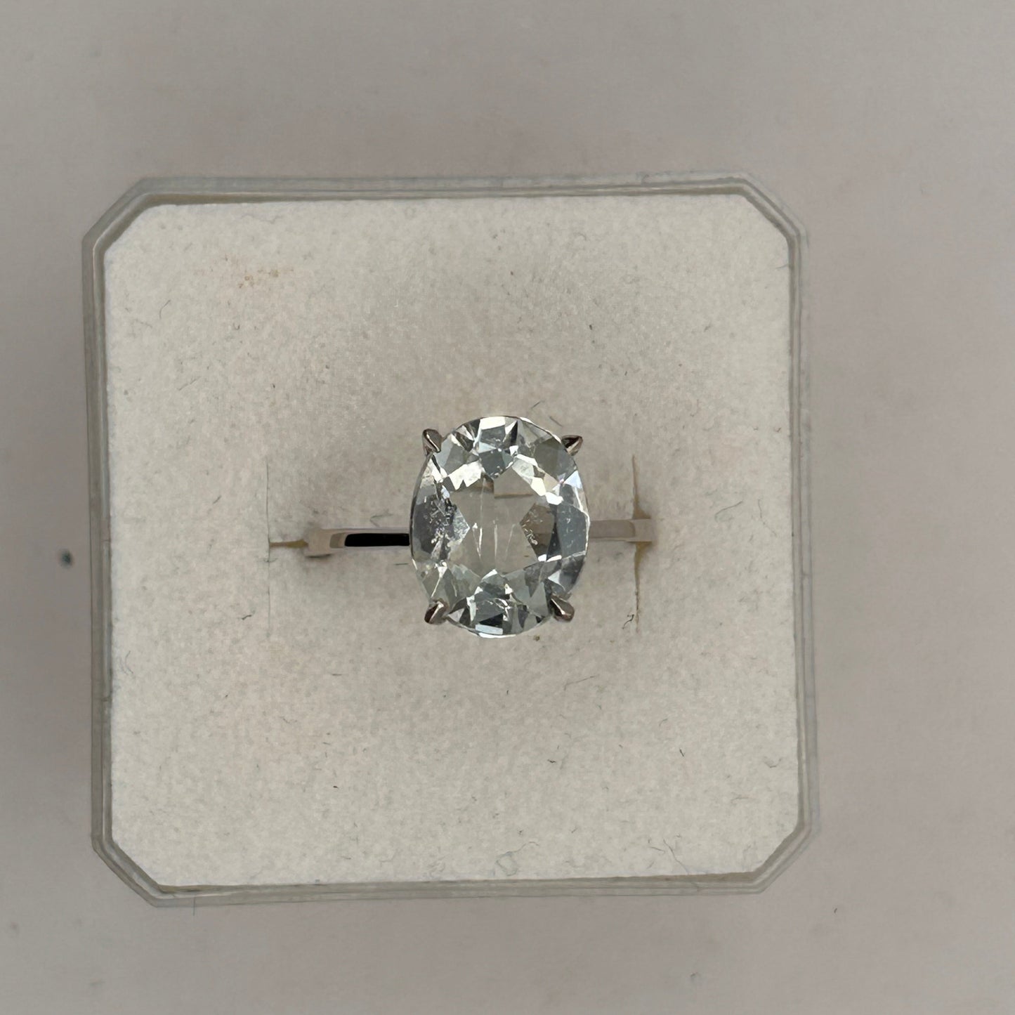 Bague Empierrée Aigue Marine Or Blanc 18K