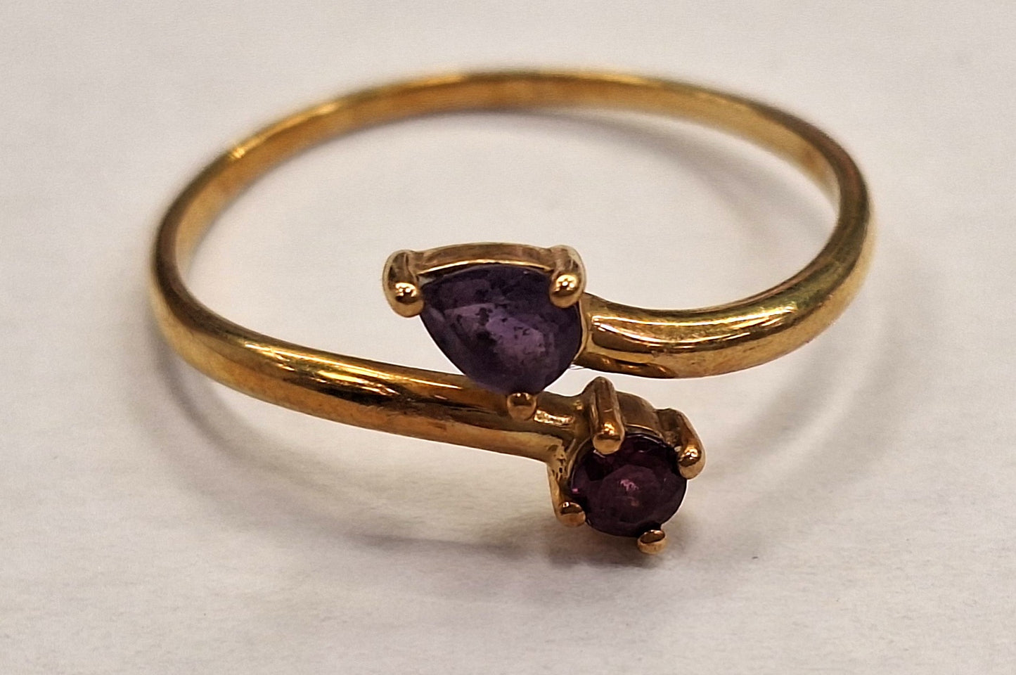 Bague Or Jaune 18 Carats avec Améthyste Naturelle