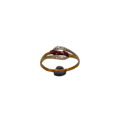 Bague en or jaune et blanc 22K Taille-62