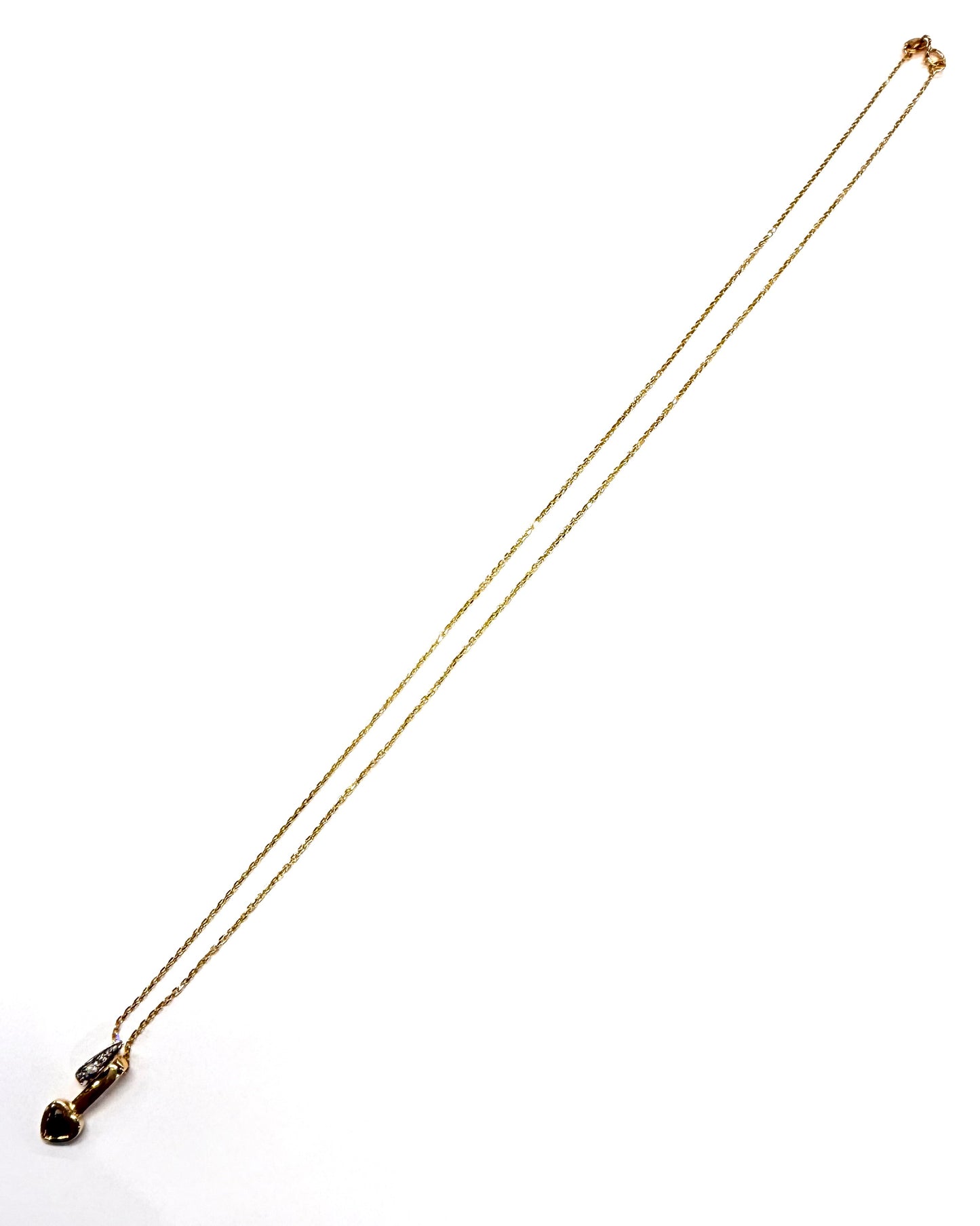 Collier Princesse Or Jaune et Blanc 18k avec Saphir et Diamant 1.81 Grs