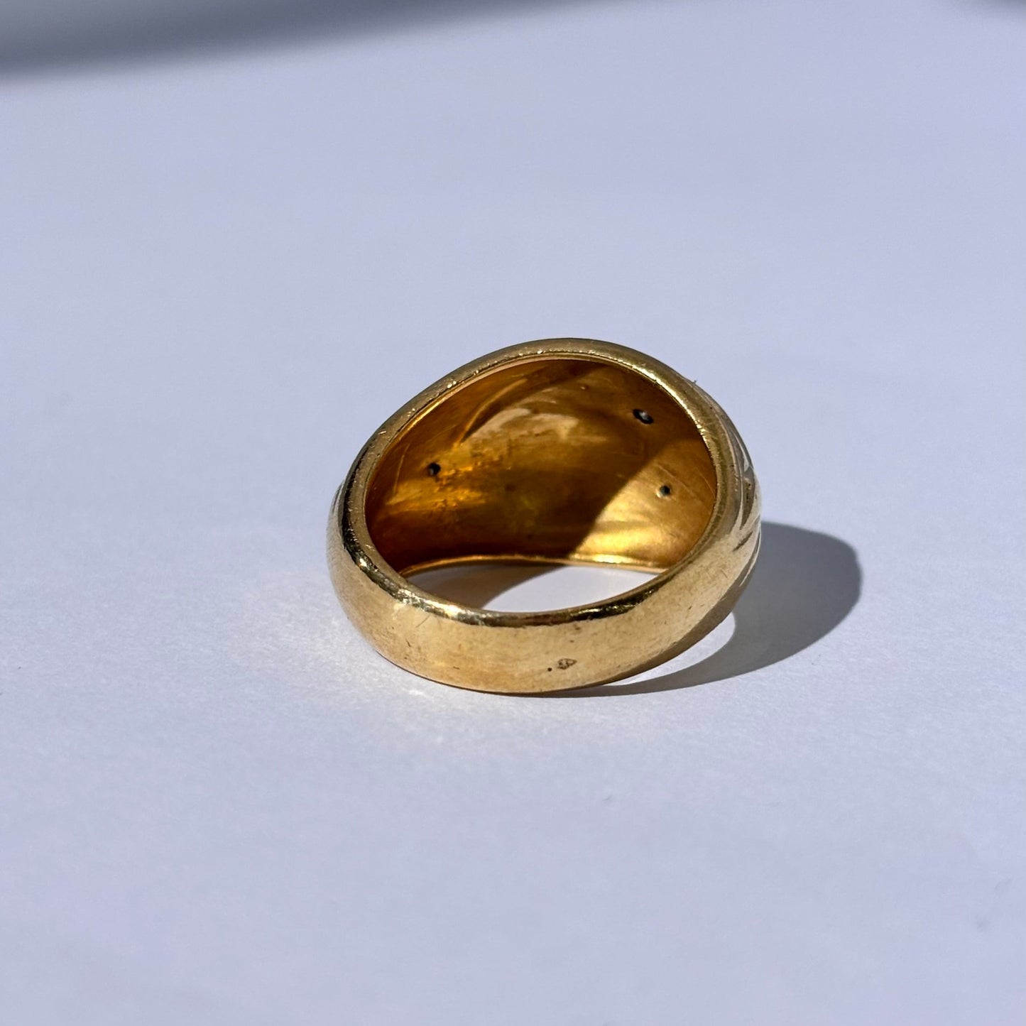 Chevalière en Or Jaune 18K avec 3 Diamants