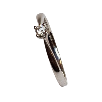 Bague Solitaire en Or 18K Diamant 0.1K 1.95 Grs - Taille 54