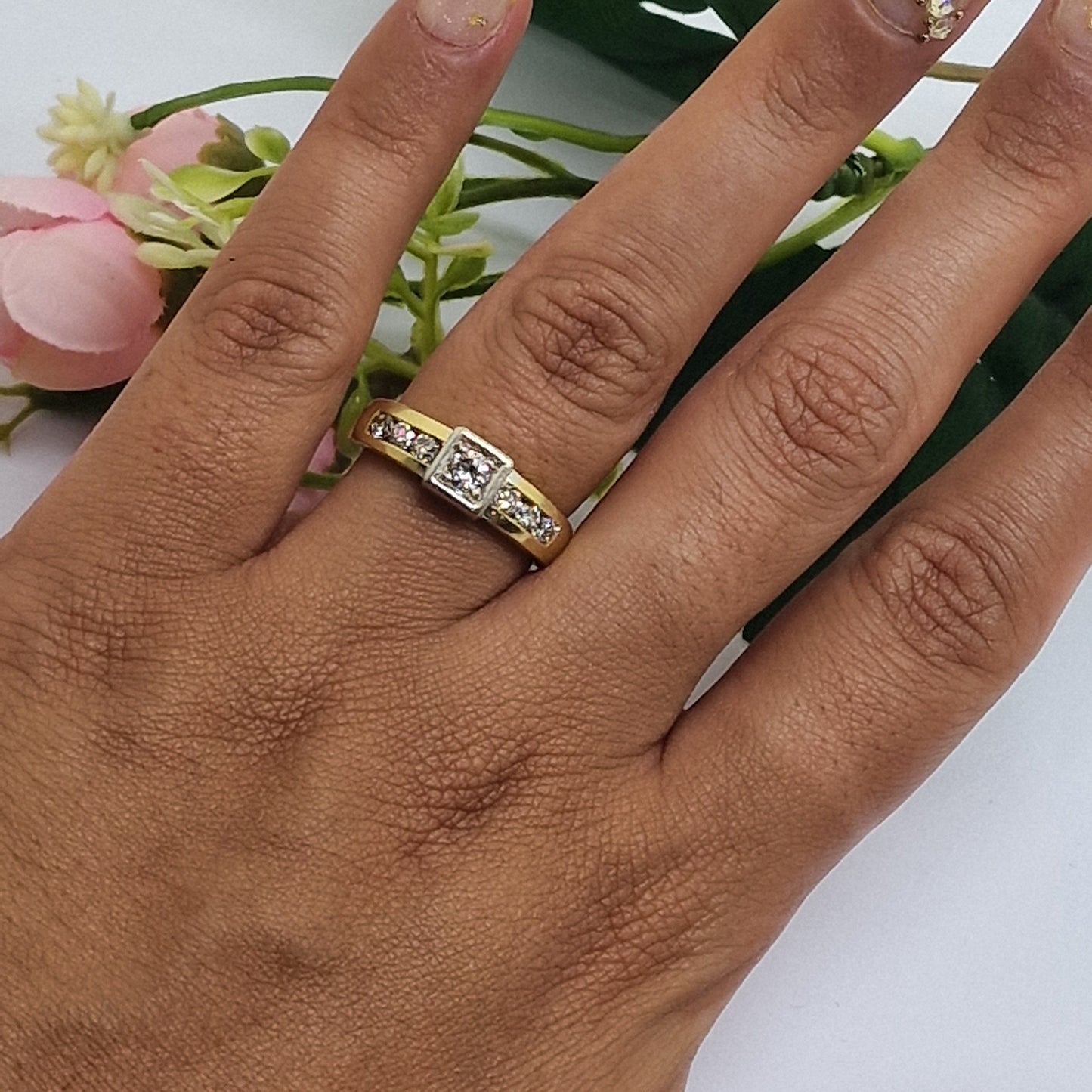 Bague en or Jaune 18K Taille-56