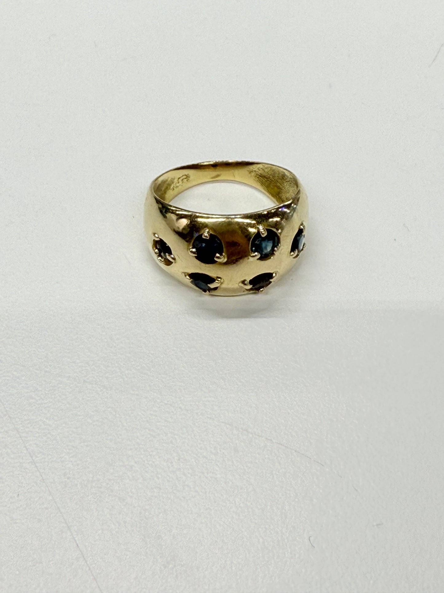 Bague Or Jaune 18k avec Saphirs 0.3cm T54
