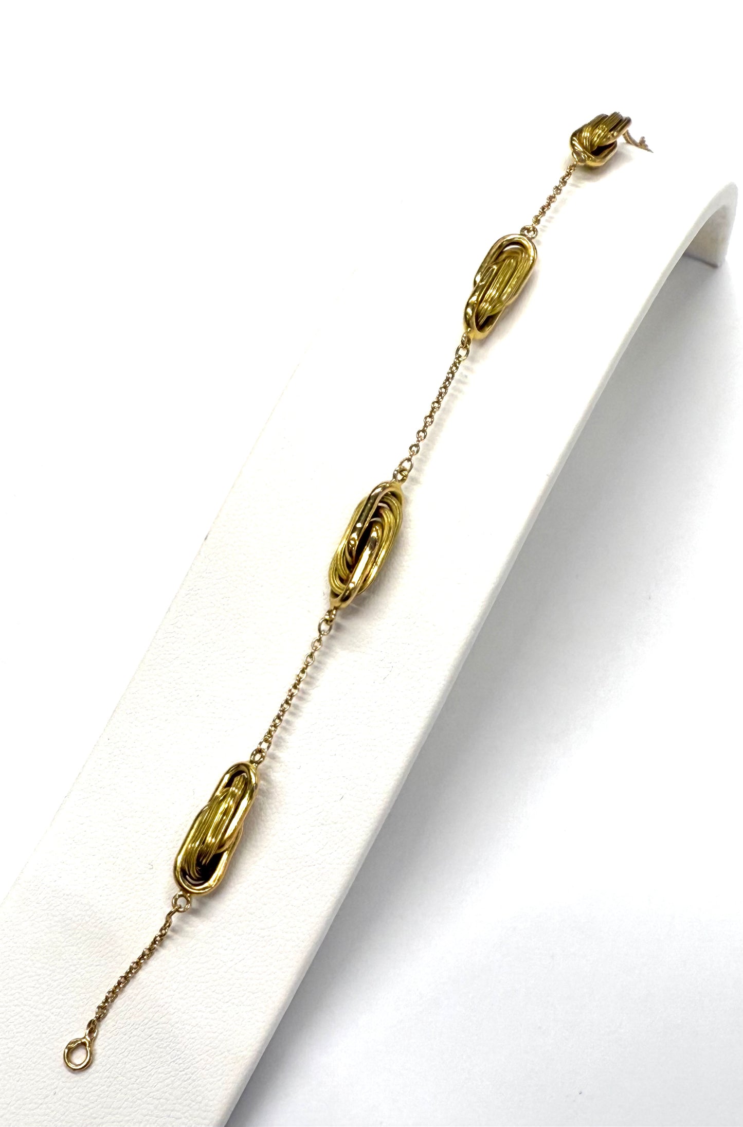 Bracelet Or Jaune 18k Maille Fantaisie Tête d'Aigle 19cm