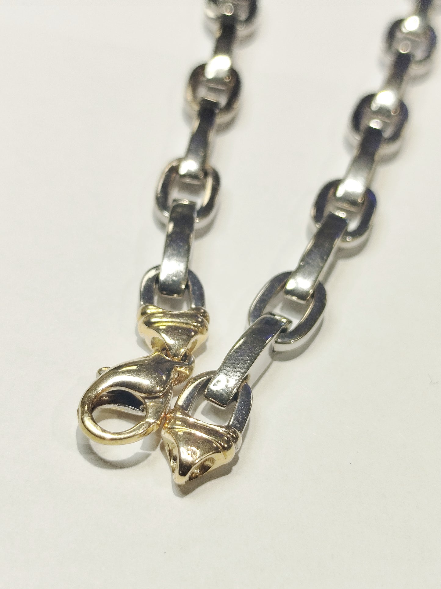 Collier Ras du Cou Or Jaune et Blanc 18K 48.14 Grs