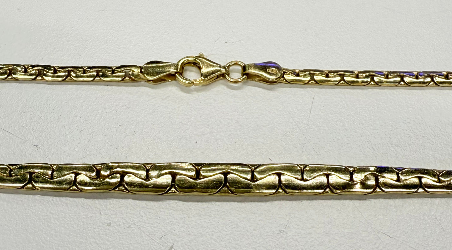 Collier Ras du Cou en Or Jaune 18k, Maille Haricot
