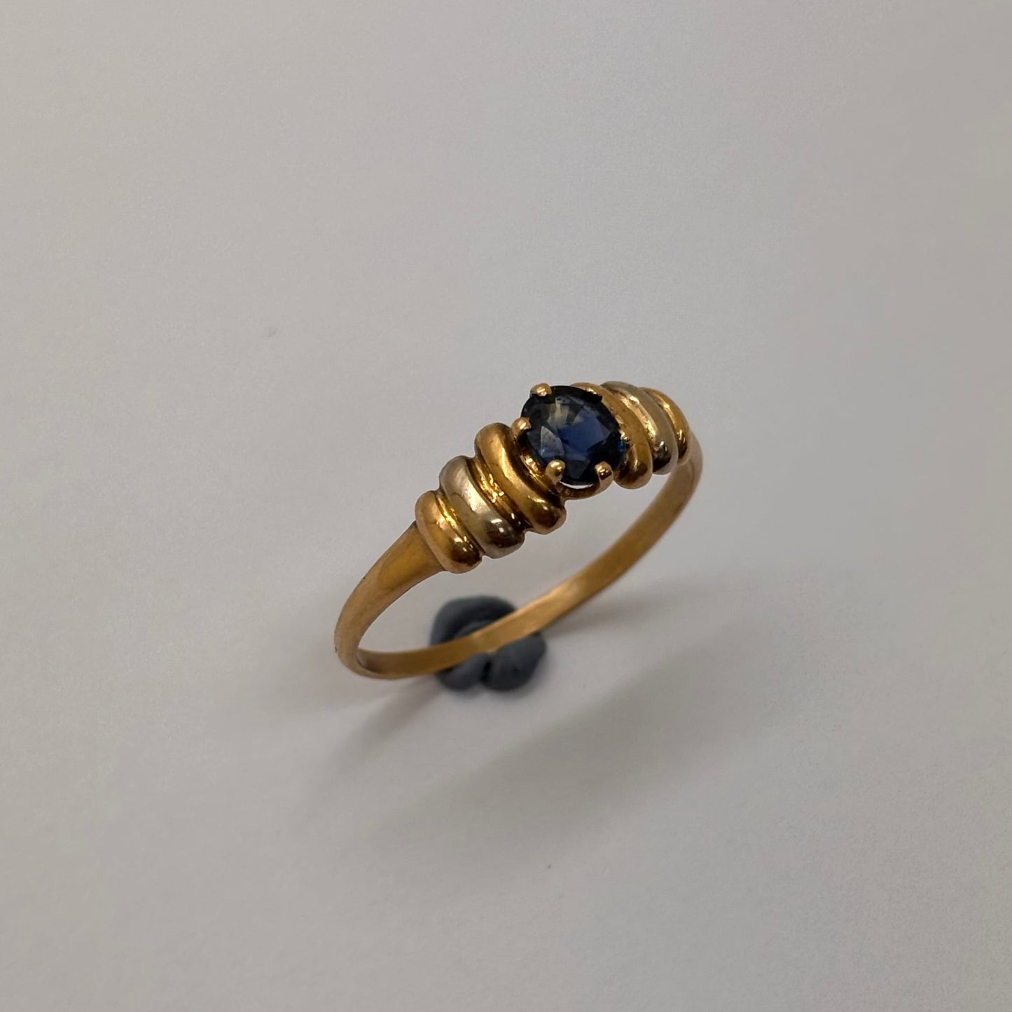 Bague en or 18 carats avec saphir Taille-52